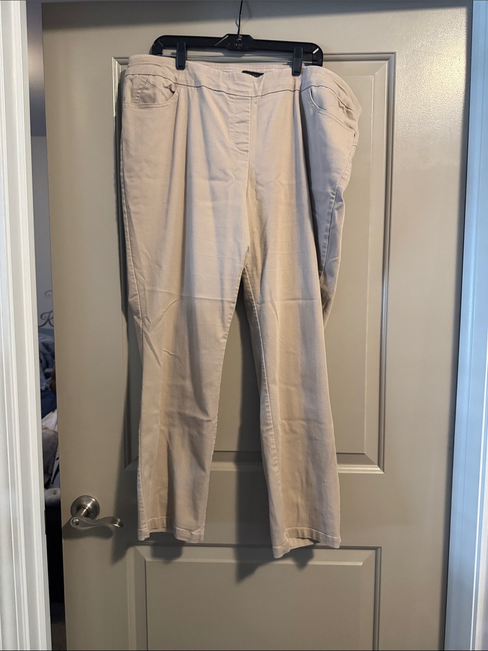 Women's Beige Straight-Leg Trousers